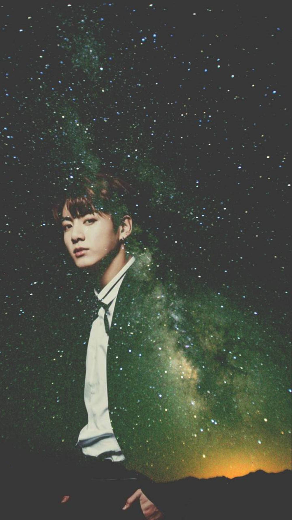 BTS JK Milky Way Illustration Wallpaper