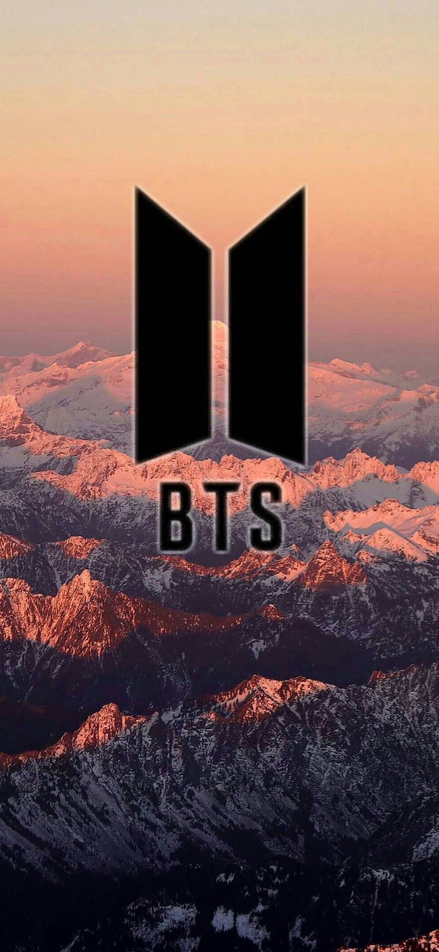 BTS Logo On Aesthetic Mountain Wallpaper