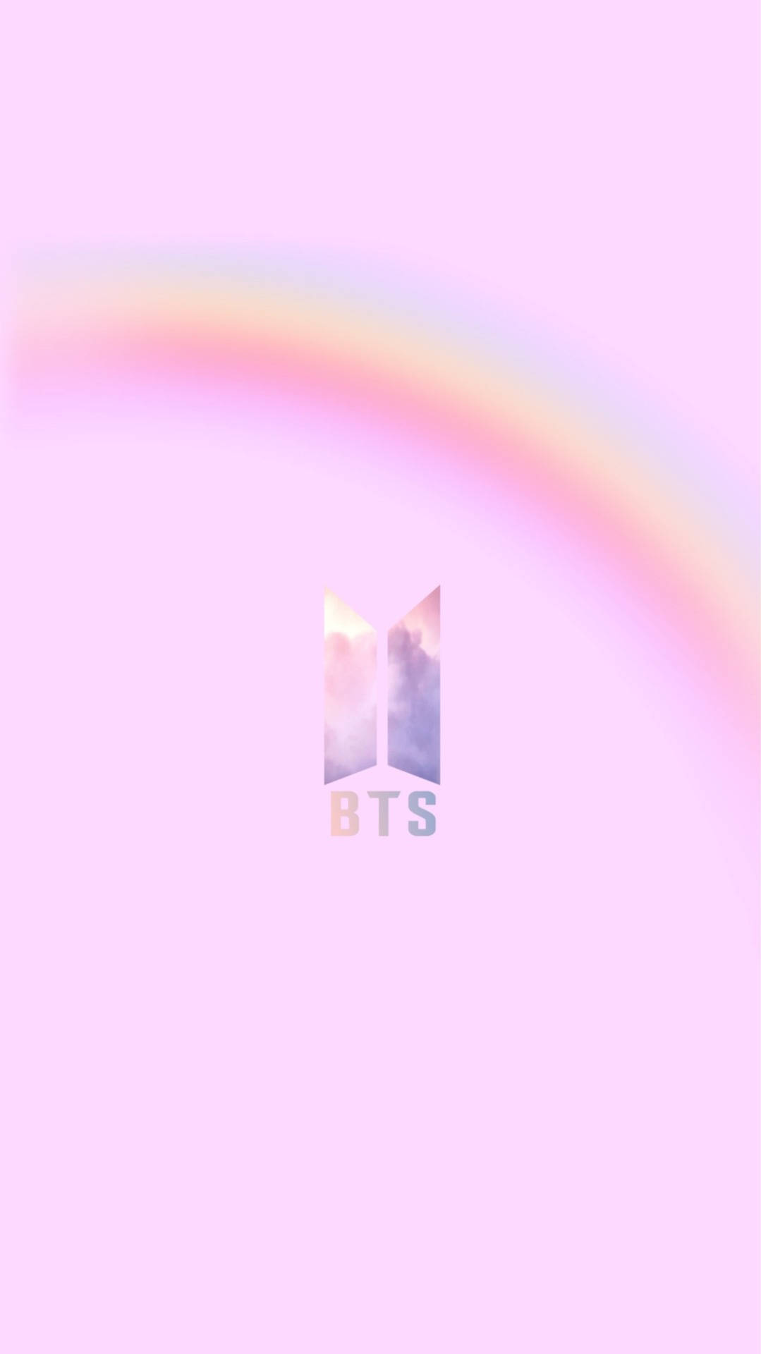 BTS Logo Pink Rainbow Wallpaper