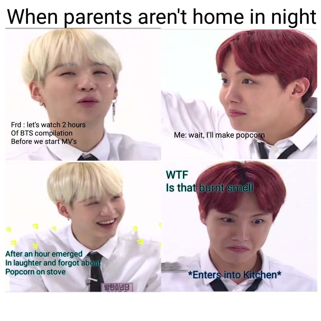 Hilarious BTS Meme capturing all group members' expressions Wallpaper