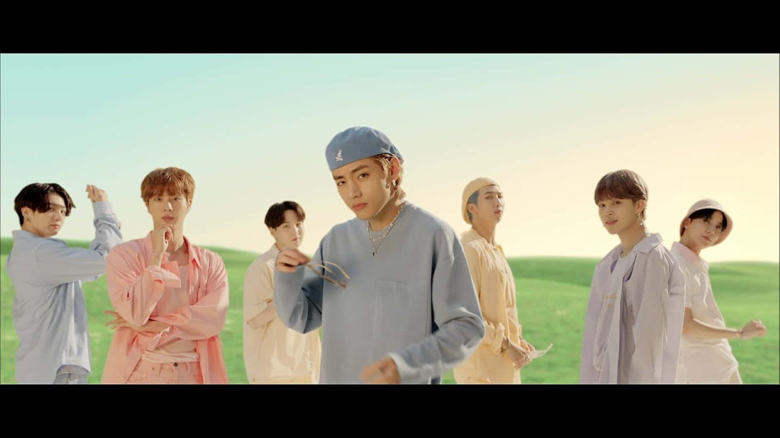 BTS Band in a Cinematic MV Scene Wallpaper
