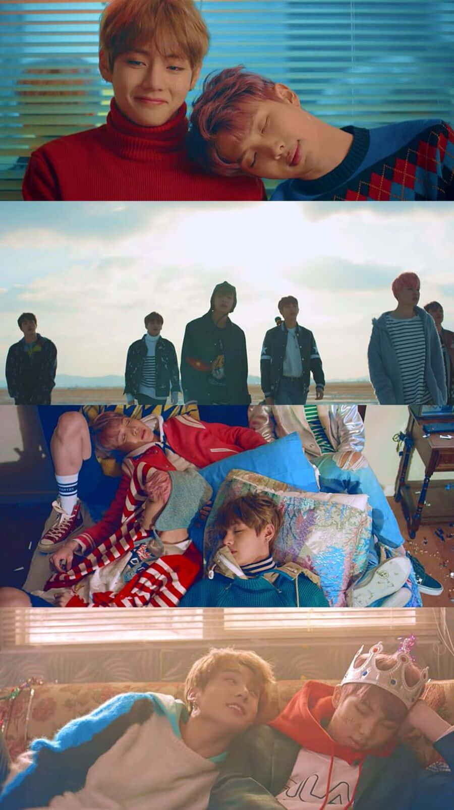 Dynamic BTS Group Performance in MV Wallpaper