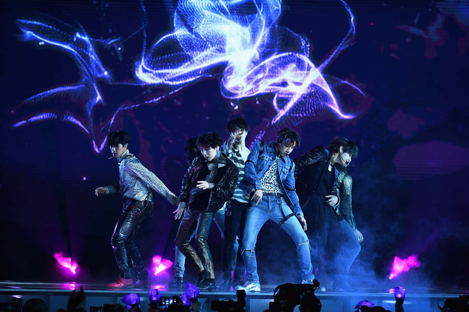 Electrifying BTS Performance on Stage Wallpaper