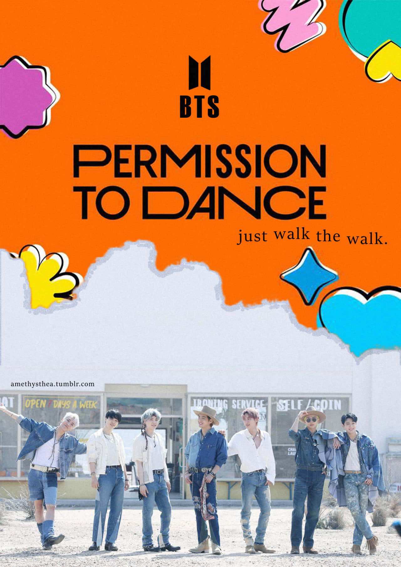 Light Up the Night with BTS Permission to Dance Wallpaper