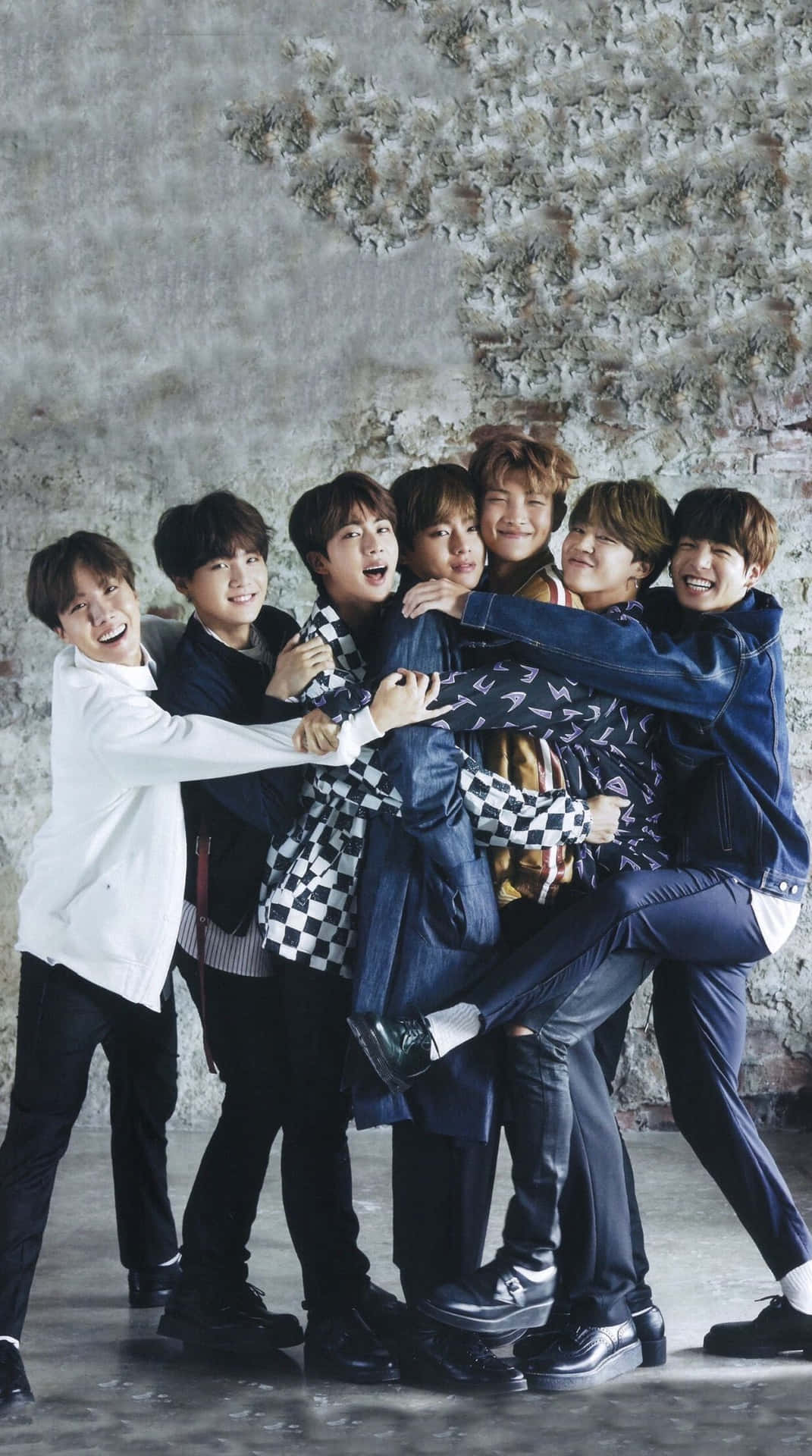 BTS Photoshoot Hugging Each Other Wallpaper