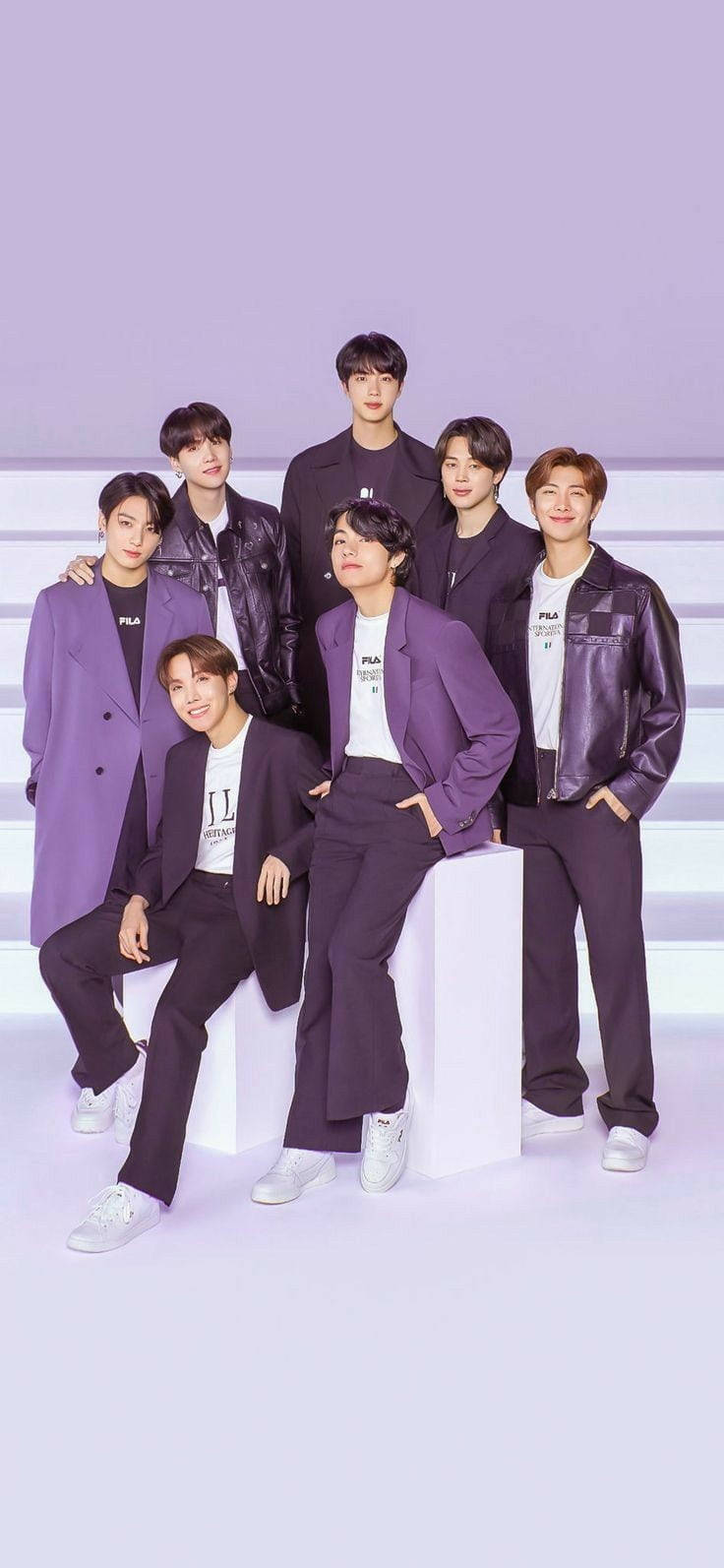 BTS Photoshoot Purple Aesthetic Wallpaper