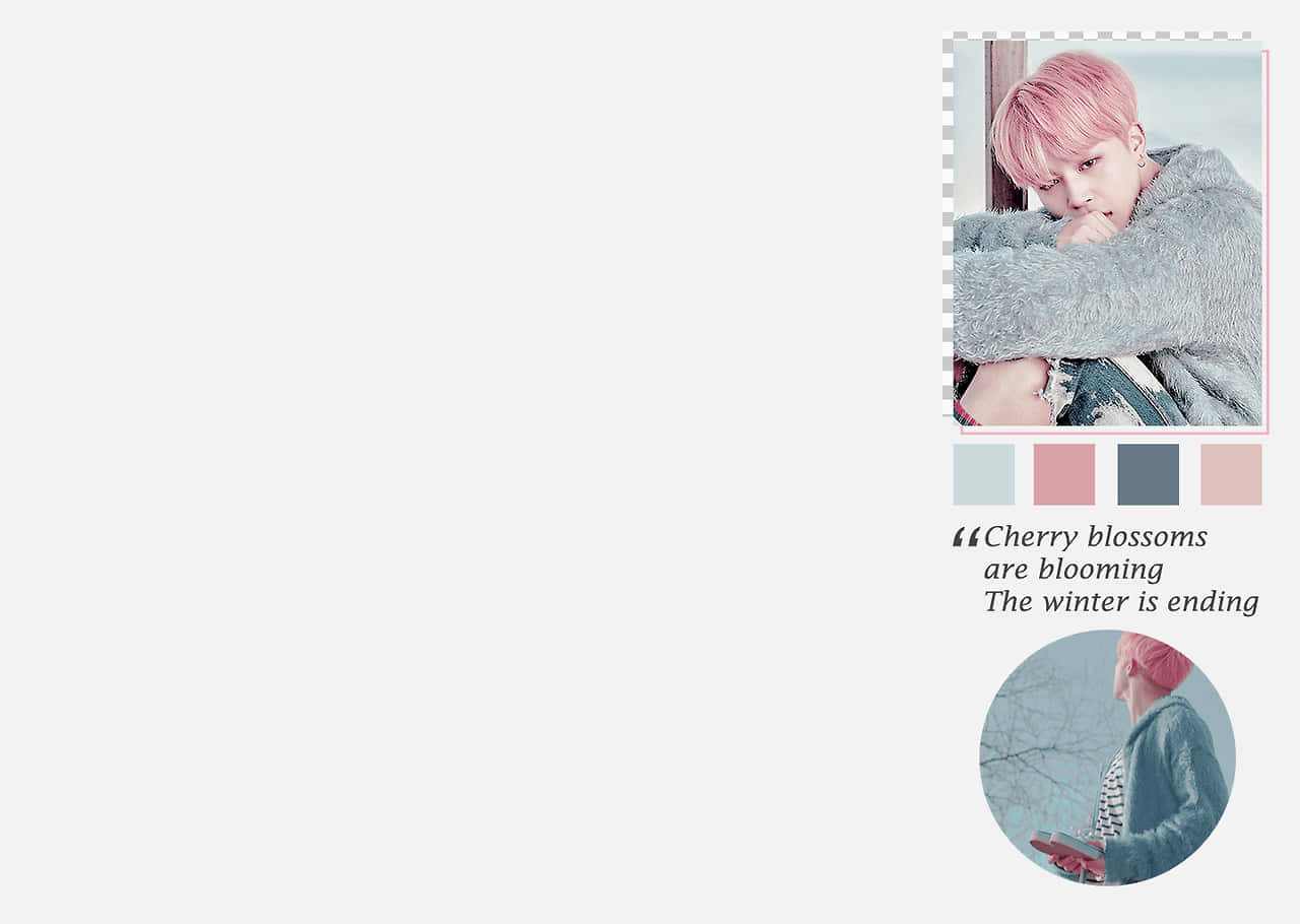 Soft Pink Desktop Featuring BTS Logo Wallpaper
