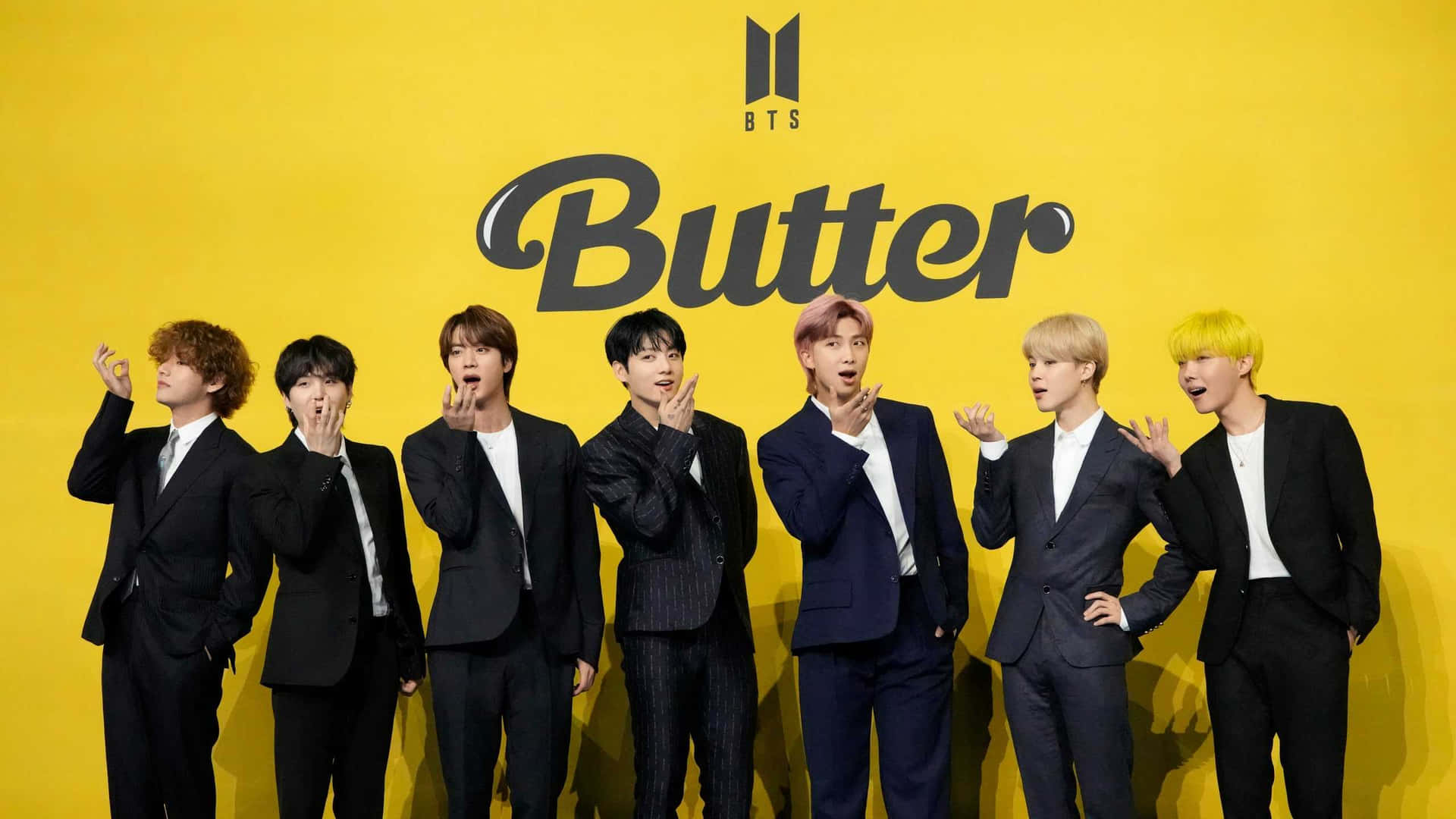 Bts Posing Backstage During The Promotional Event Of Their Hit Single "butter"