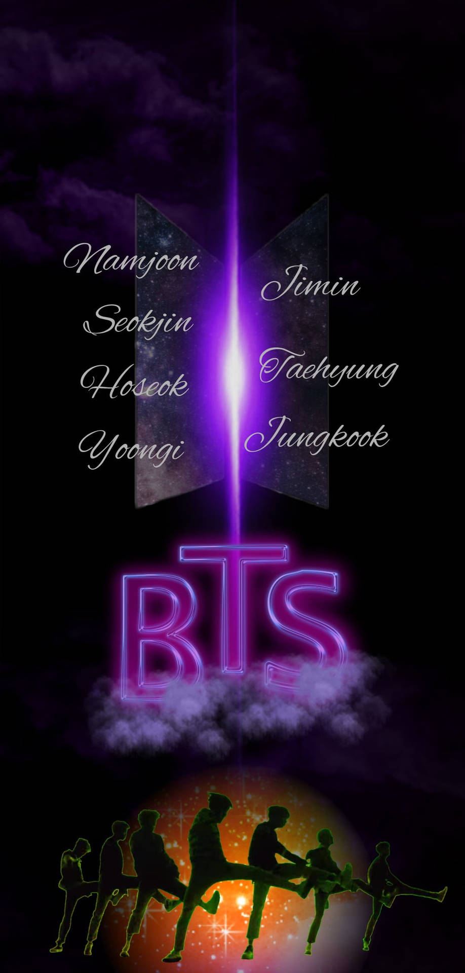 BTS Purple Dance Art Wallpaper