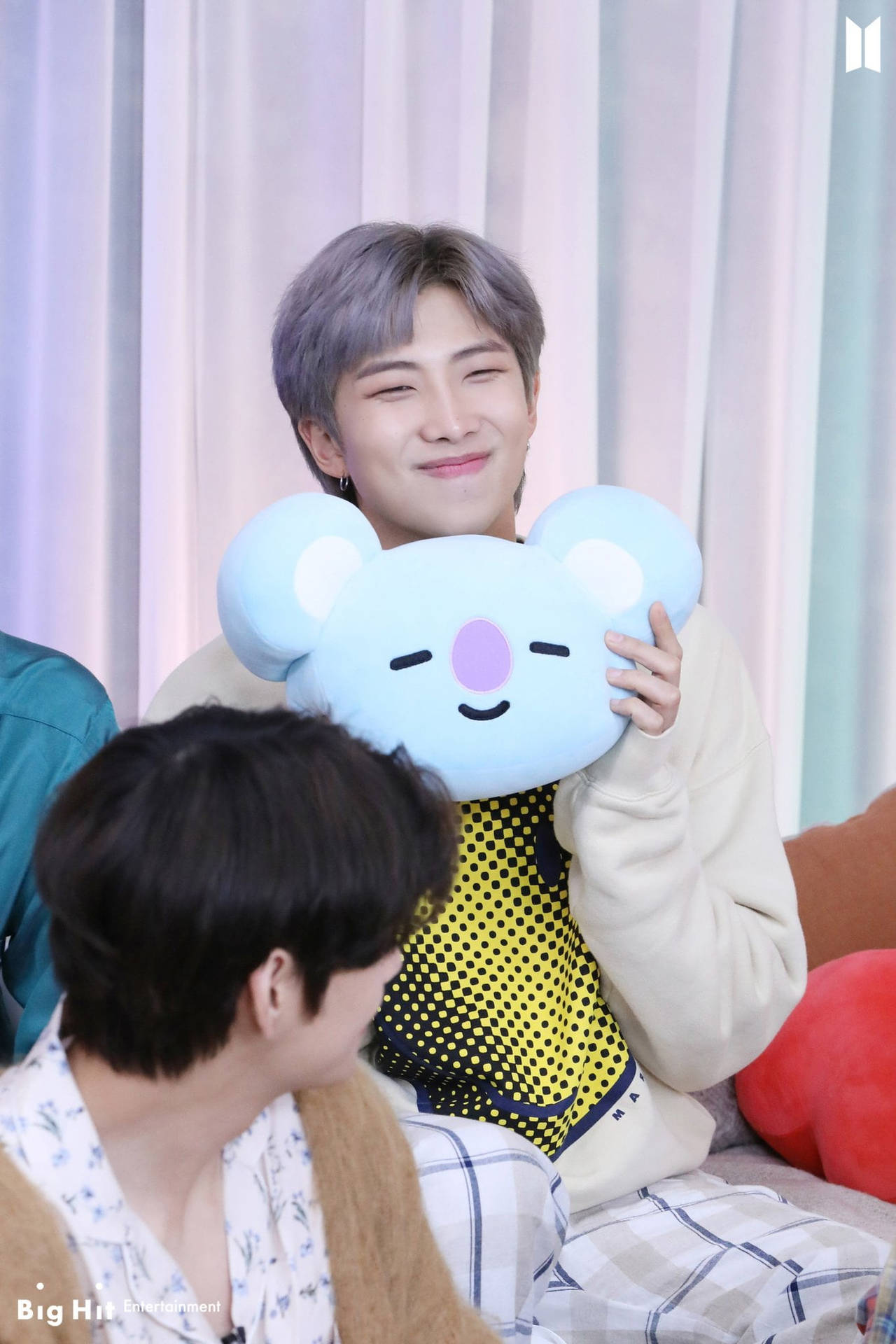 Caption: Adorable RM Plush Toy Inspired by BTS Band Member Wallpaper