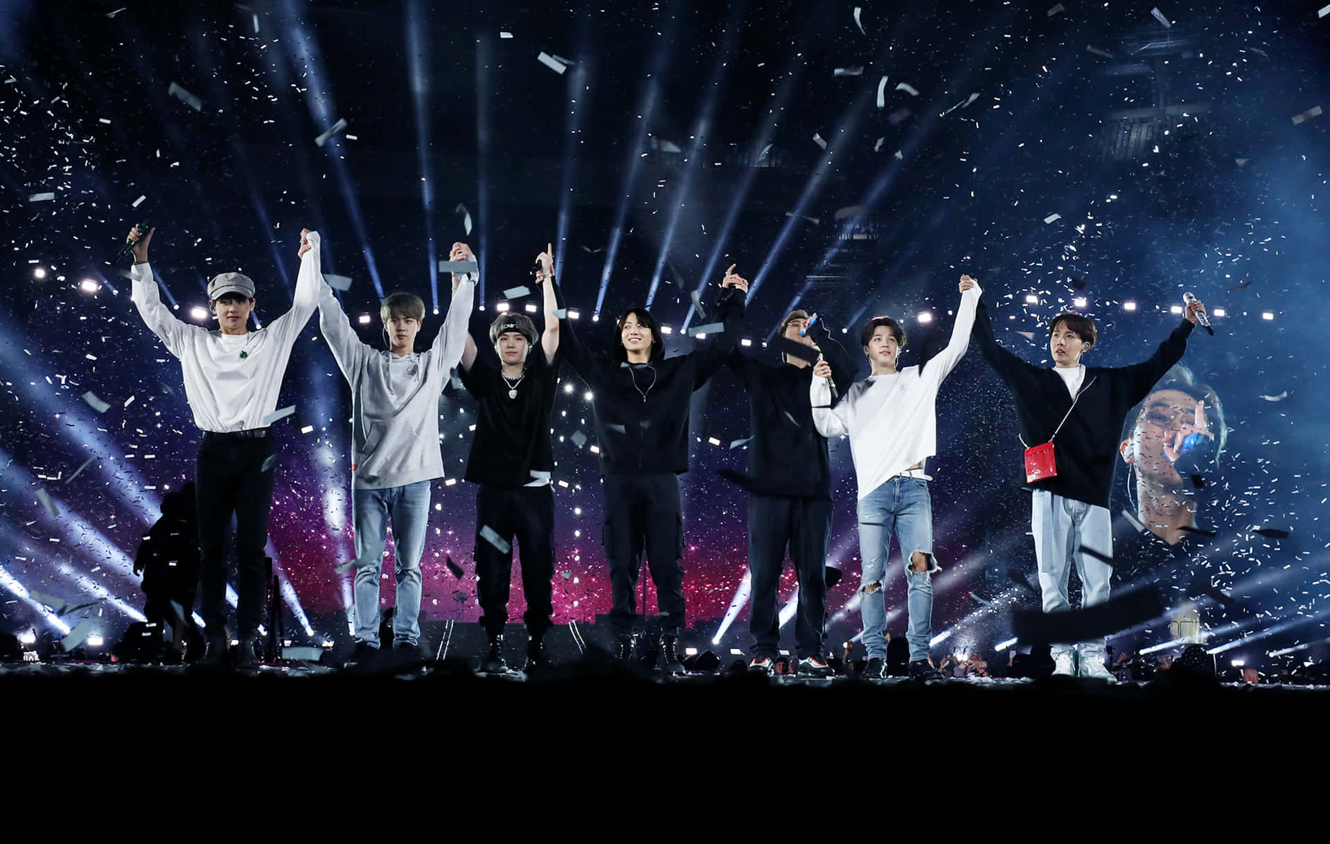 BTS Stage: A Mesmerizing Performance Wallpaper