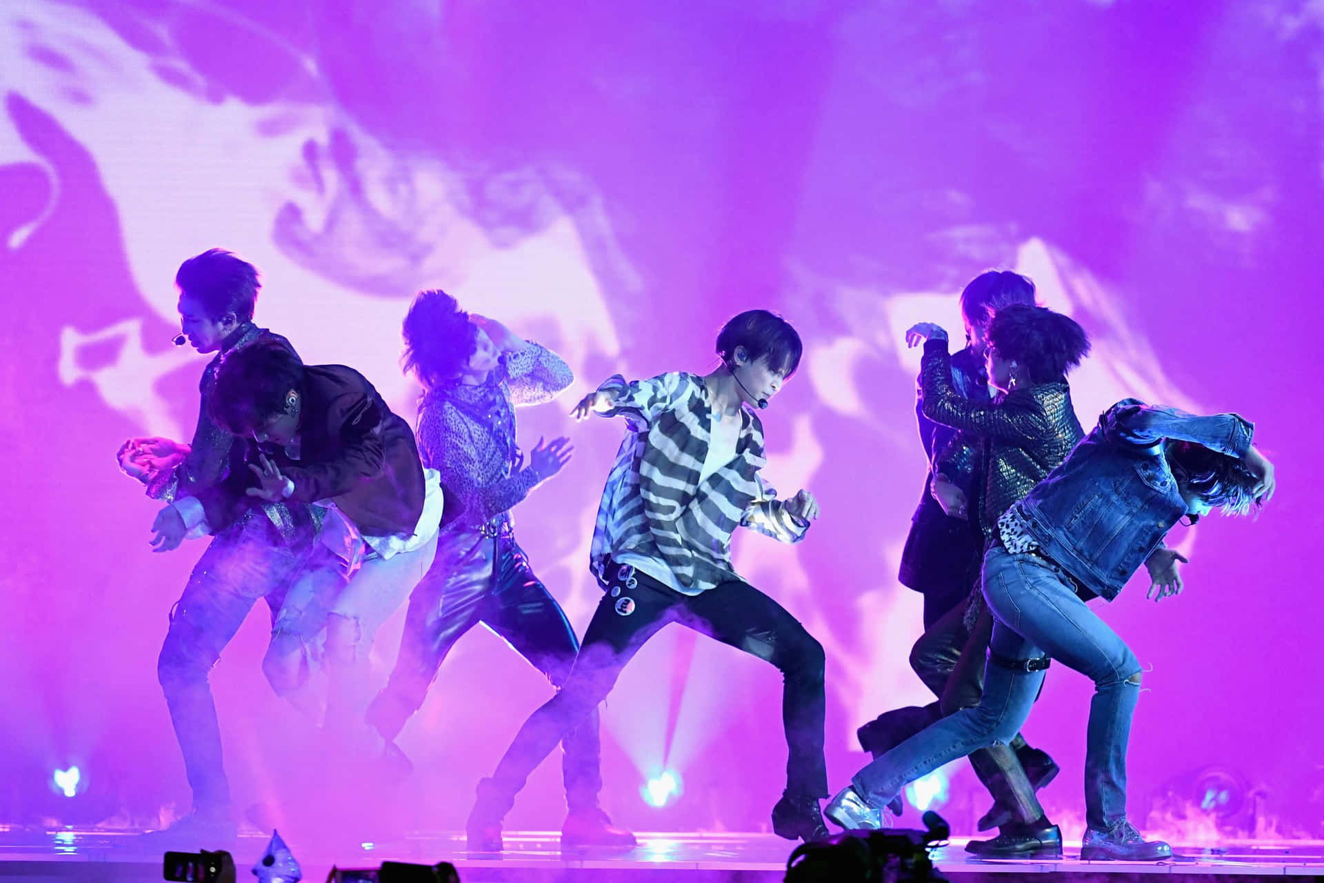 Electrifying BTS Stage Performance Wallpaper