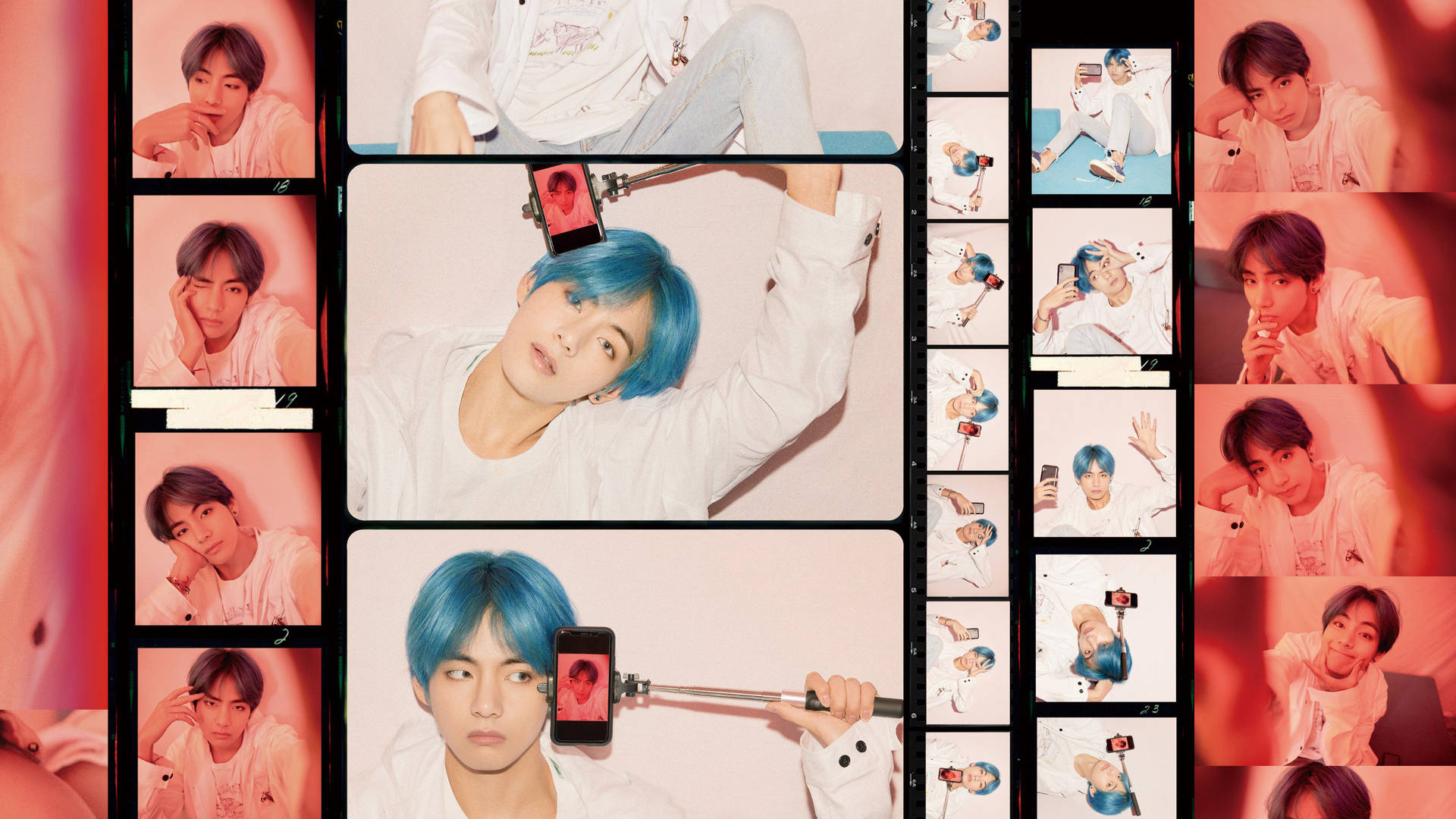 BTS Tae Hyung Polaroids Wallpaper