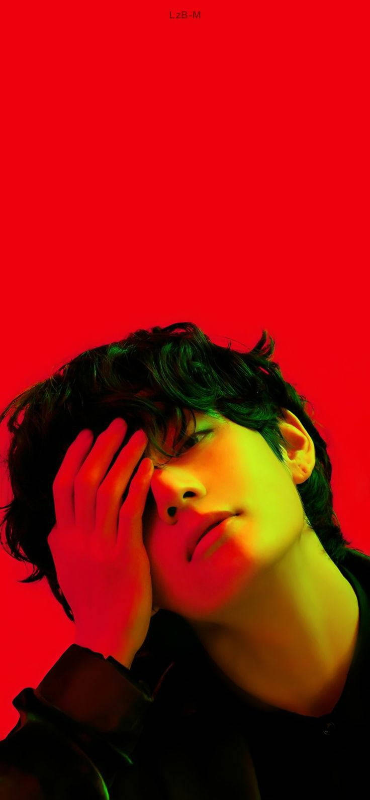BTS Tae Hyung Red Background Wallpaper