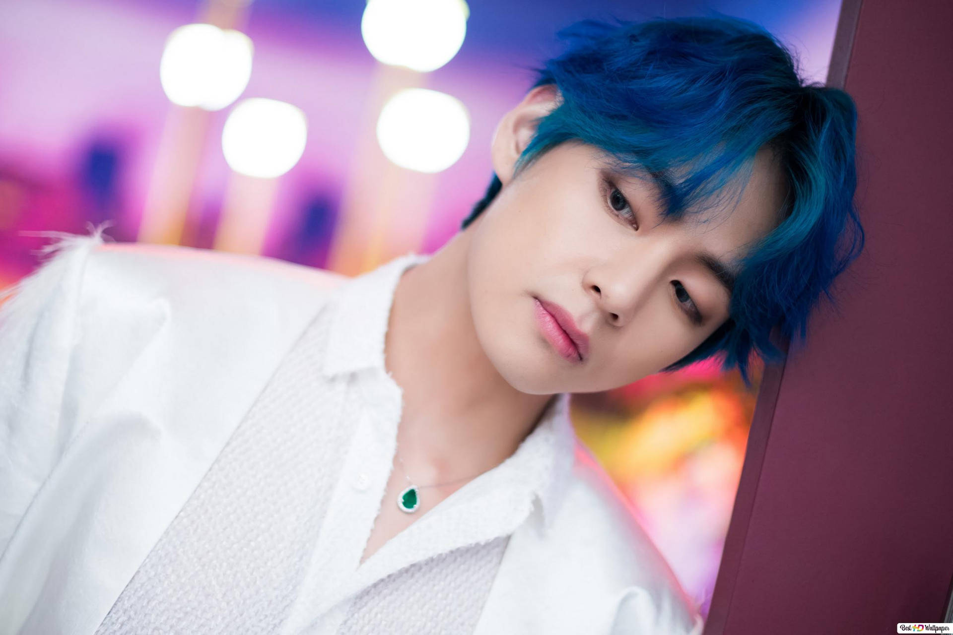 Kim Taehyung (BTS V) with Blue Hair Wallpaper - K-POP STOCK #bts #btsv # taehyung #blue #wallpaper | Kim taehyung, Blue hair, Taehyung