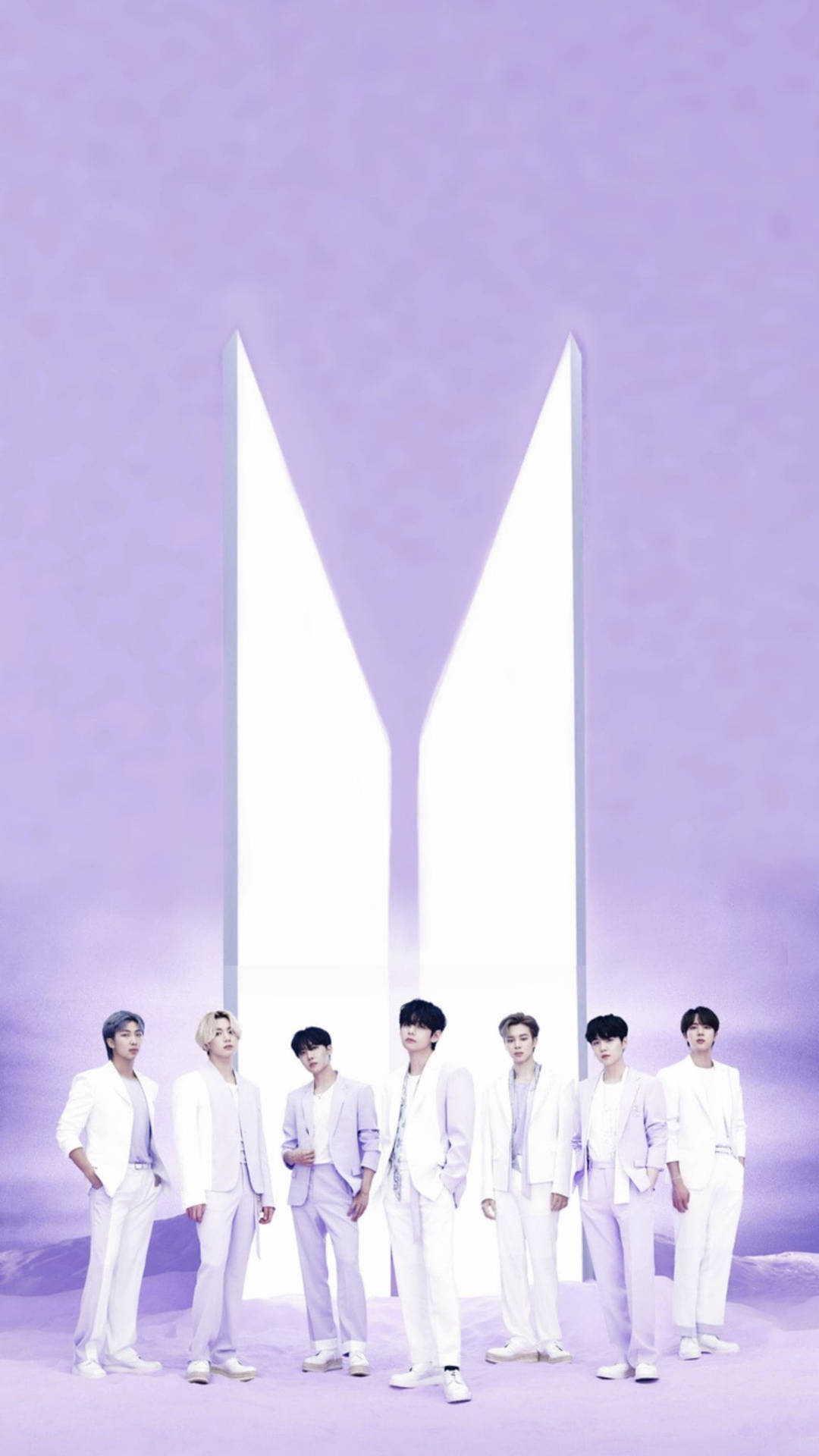 BTS White Suit Purple Aesthetic Wallpaper