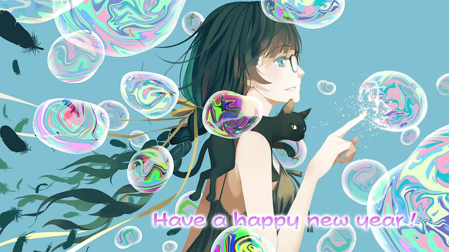 Download Water Reflection With Bubble Anime Girl Wallpaper