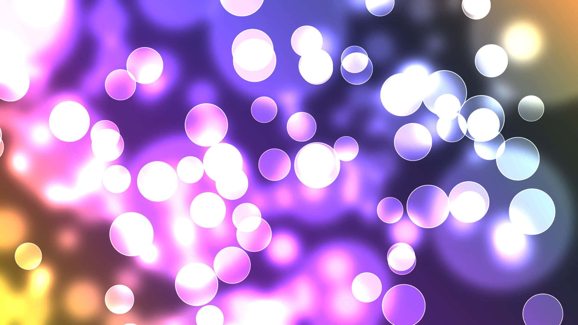 Reflective Bubbles With Gold And Violet Background