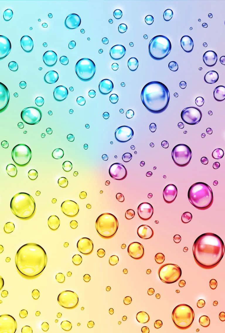 Bubbles With A Rainbow Background