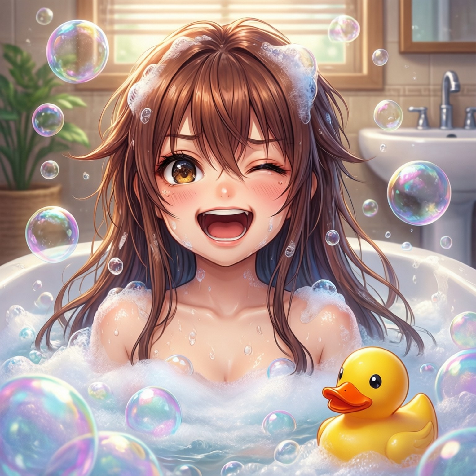 Bubble Bath Fun Papéis de Parede