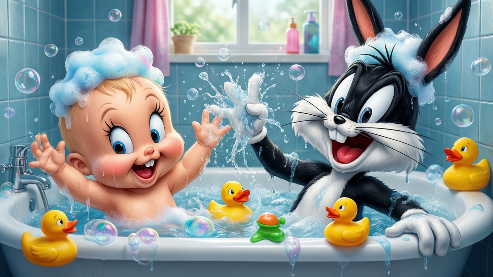 Bubble Bath Fun Papéis de Parede