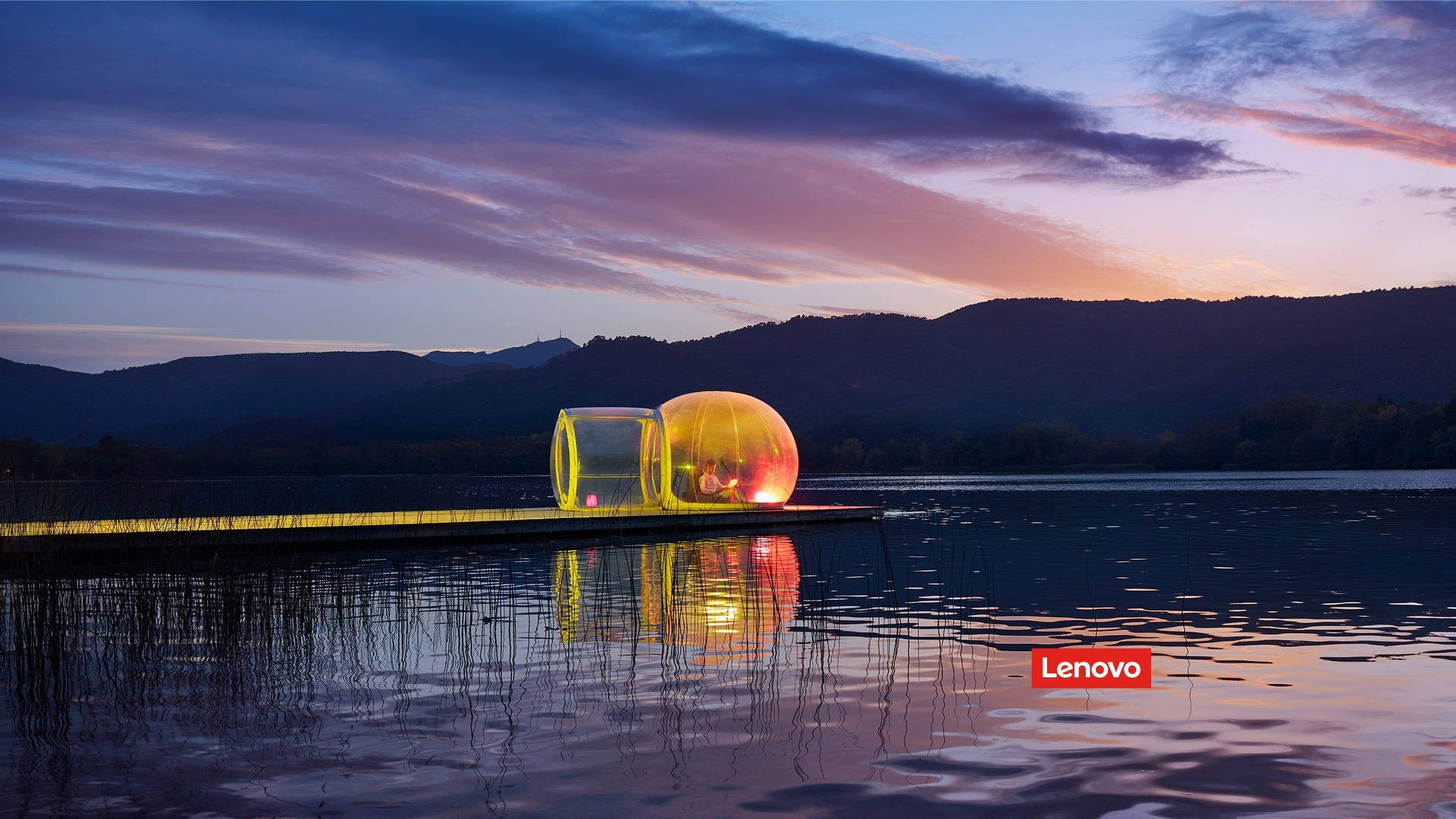 Caption: Impressive Lenovo Official Technology in Flawless Bubble Dome Design Wallpaper