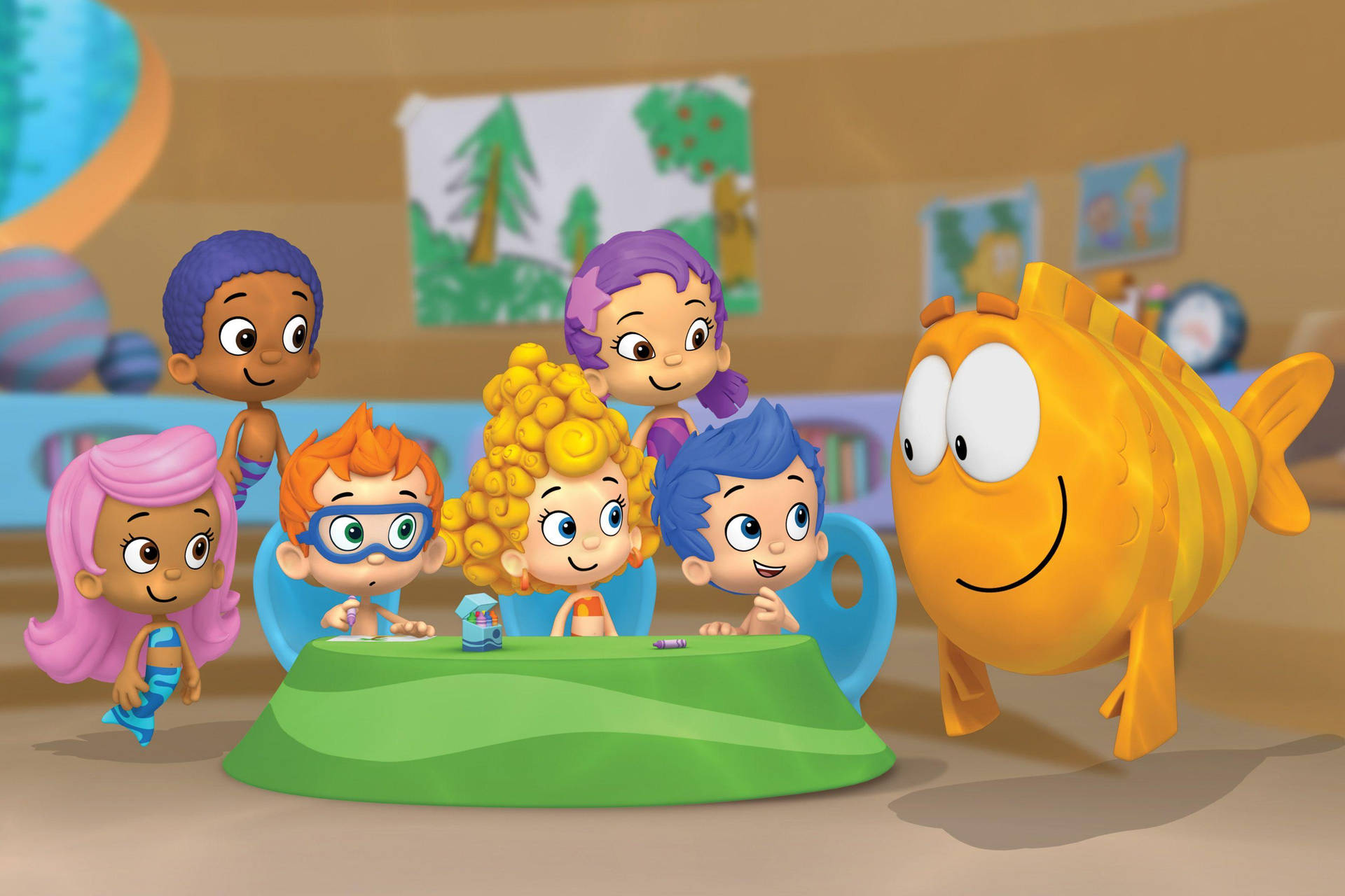 Bubble Guppies At School Background
