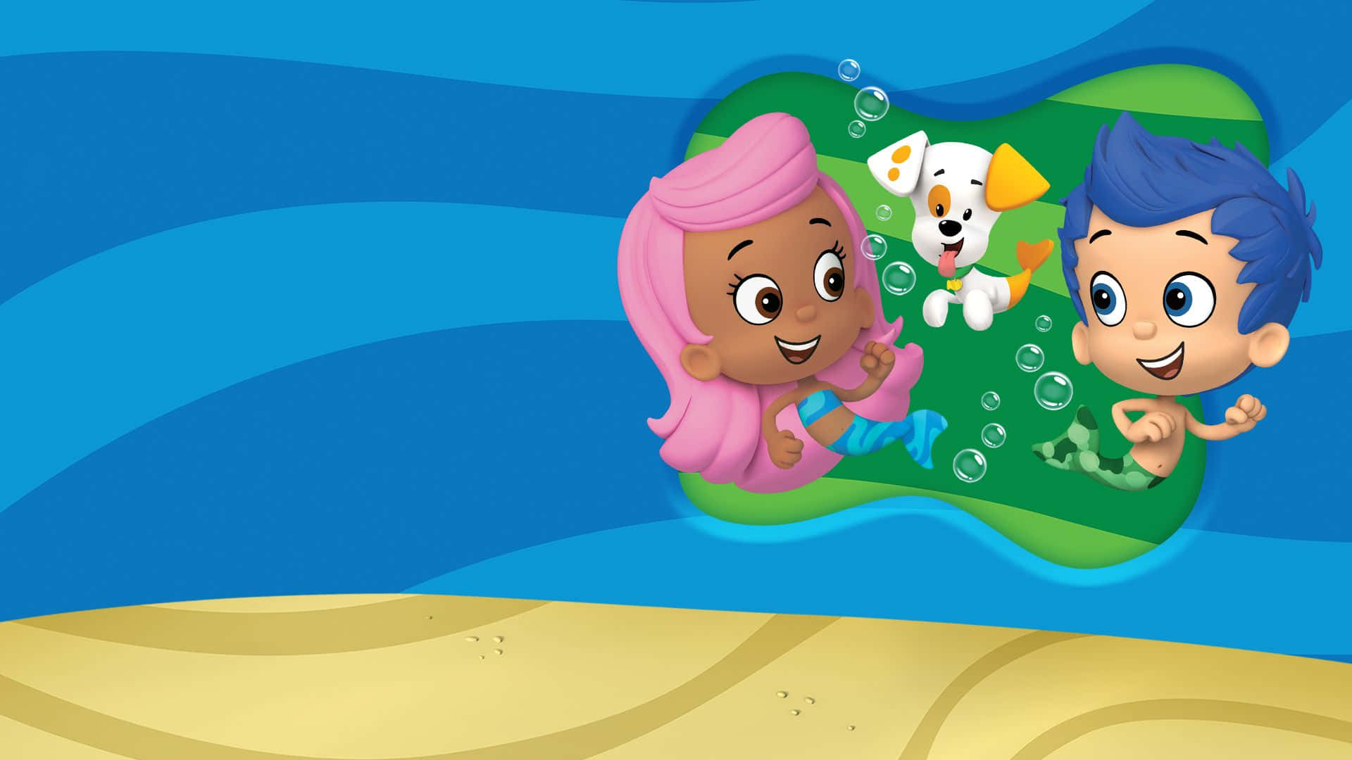 Bubble Guppies - A Cartoon Character And A Dog