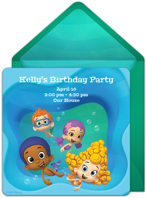 Bubble Guppies Birthday Invitation PNG