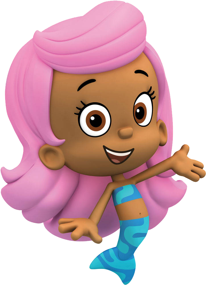 Bubble Guppies Character Pink Hair Mermaid.png PNG