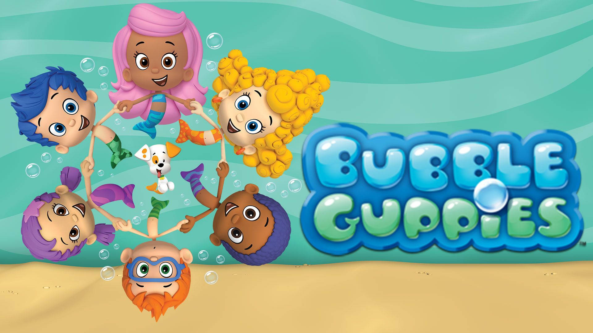 Bubble Guppies Characters Circle Of Friends Background
