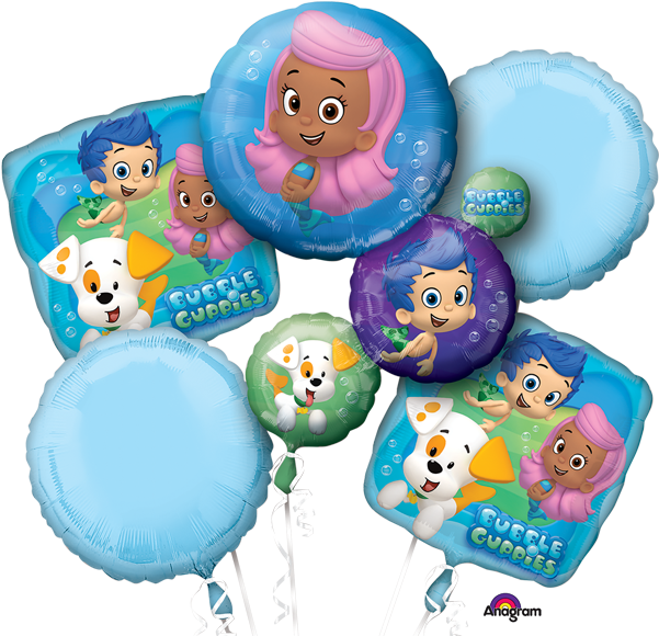 Bubble Guppies Themed Balloons PNG