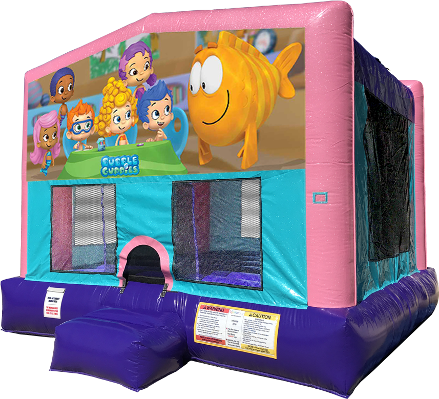 Bubble Guppies Themed Bounce House PNG