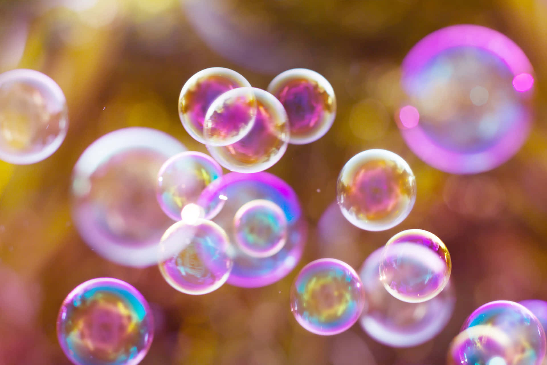 Soap Bubbles Floating In The Air