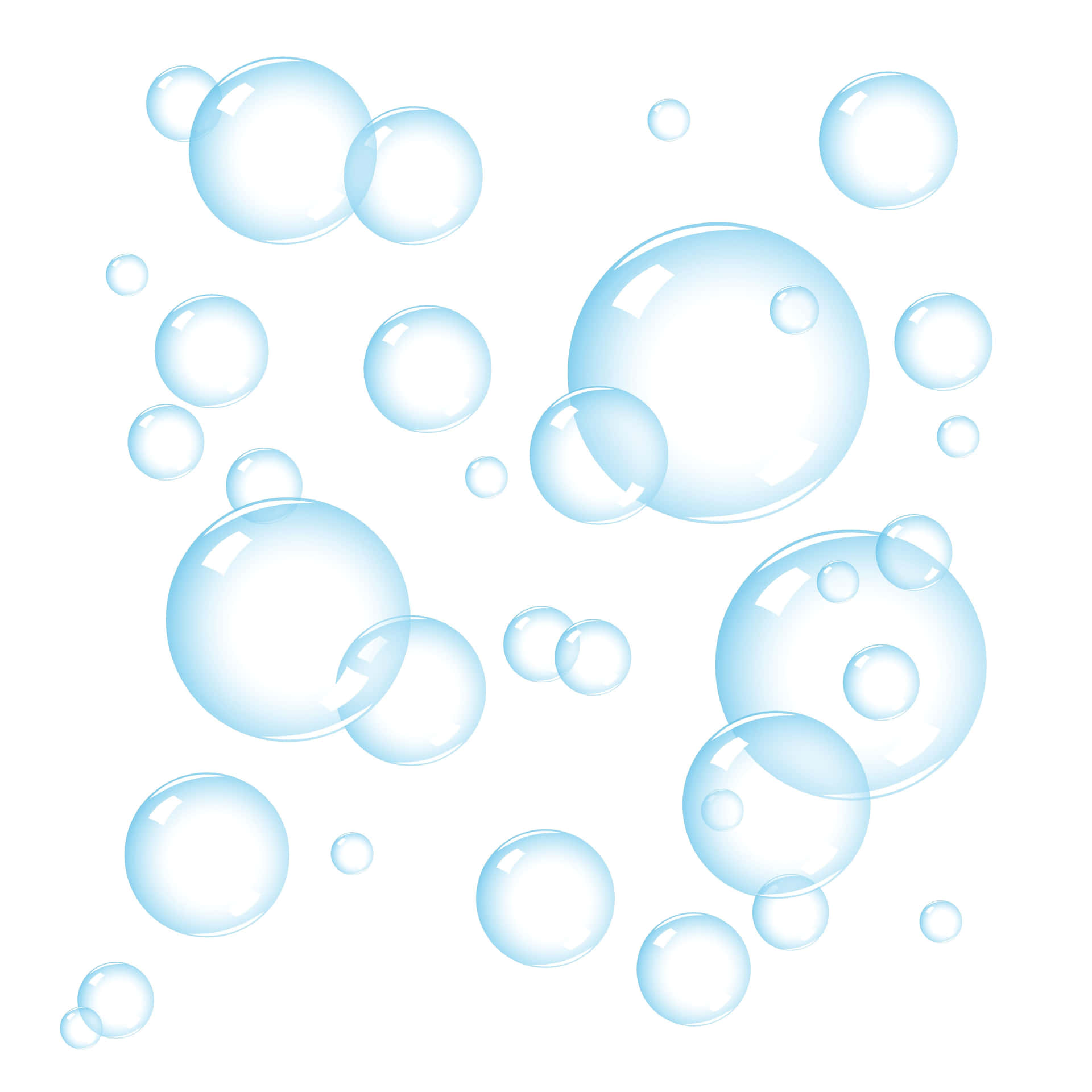 Soap Bubbles On White Background