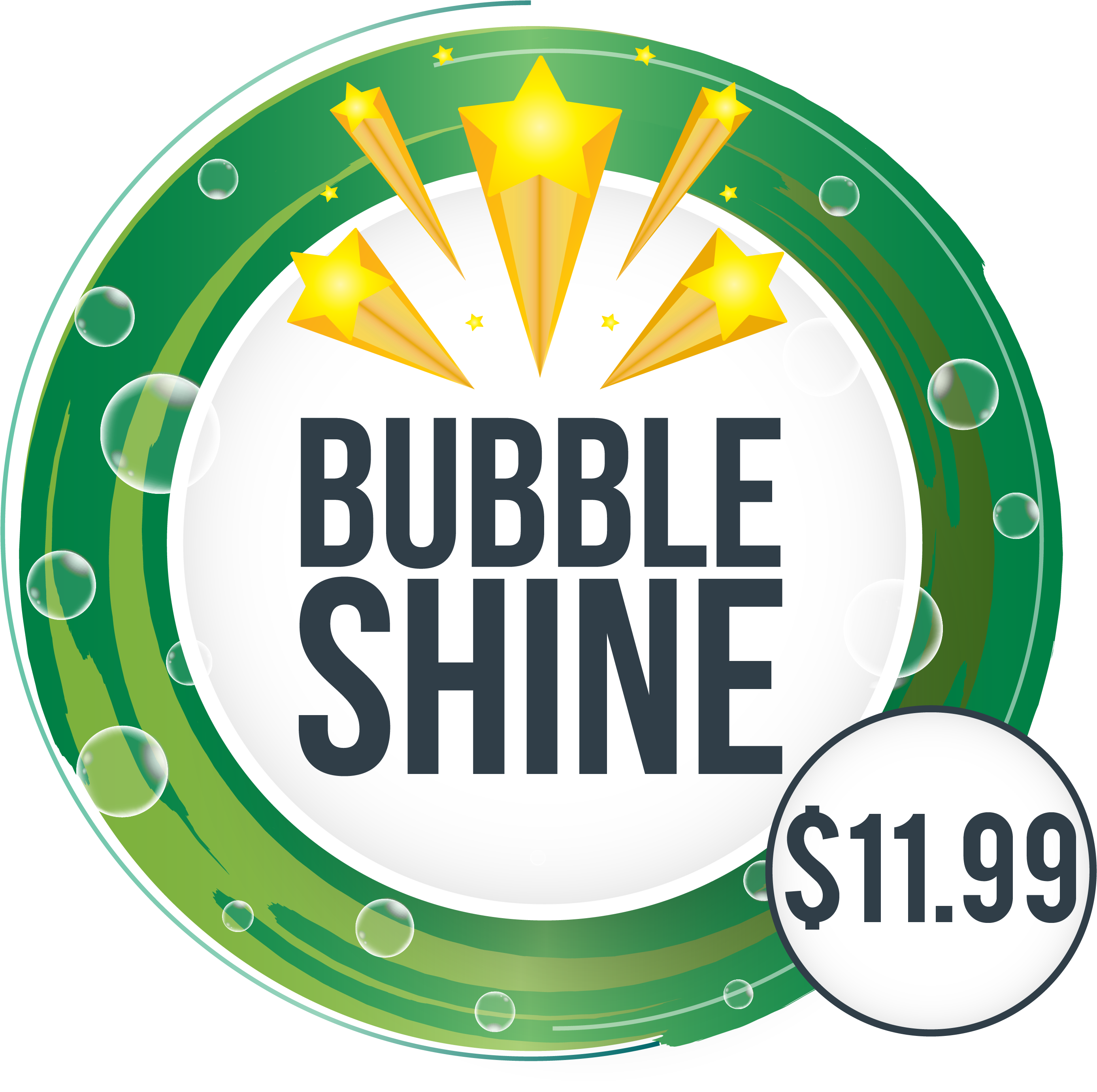 Bubble Shine Car Wash Service Logo PNG