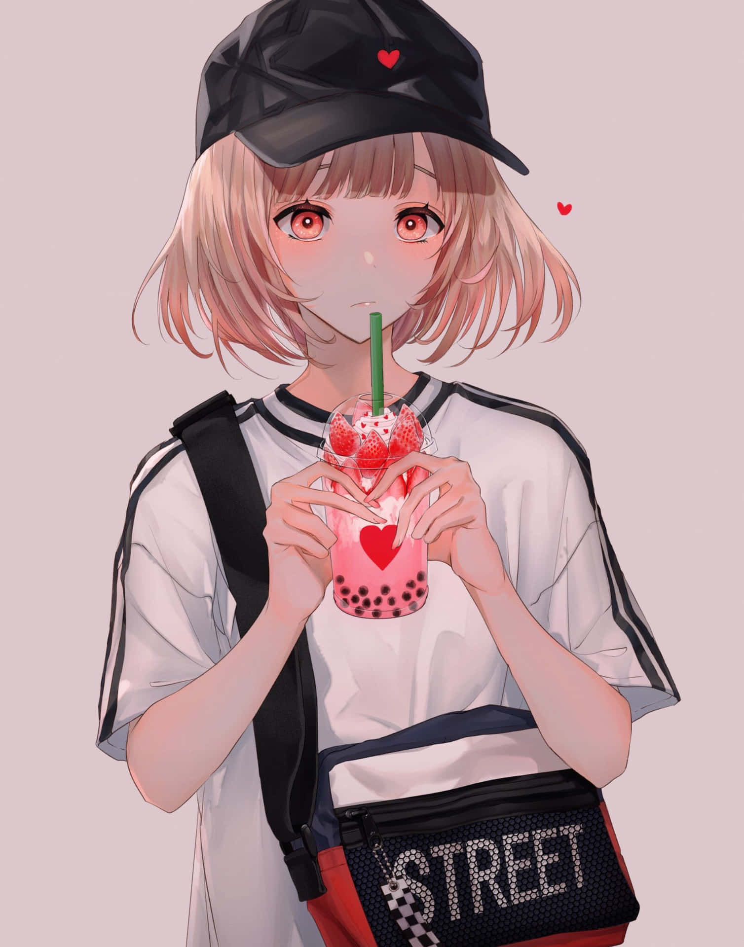 Anime girls drinking bubble tea, cute anime girl drinking boba HD phone  wallpaper | Pxfuel