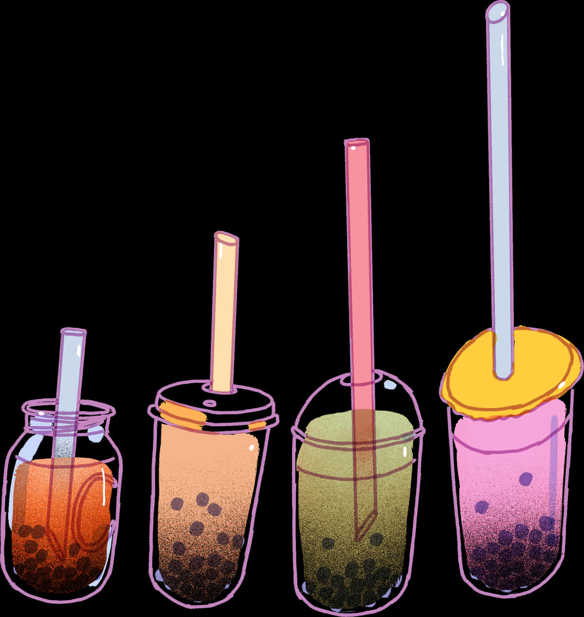 Nyd en kølig eftermiddag med varm Bubble Tea Anime! Wallpaper