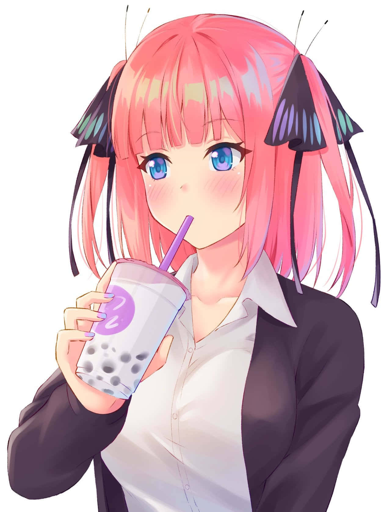 Cute Anime Girl Drinking Boba Wallpapers  Wallpaper Cave