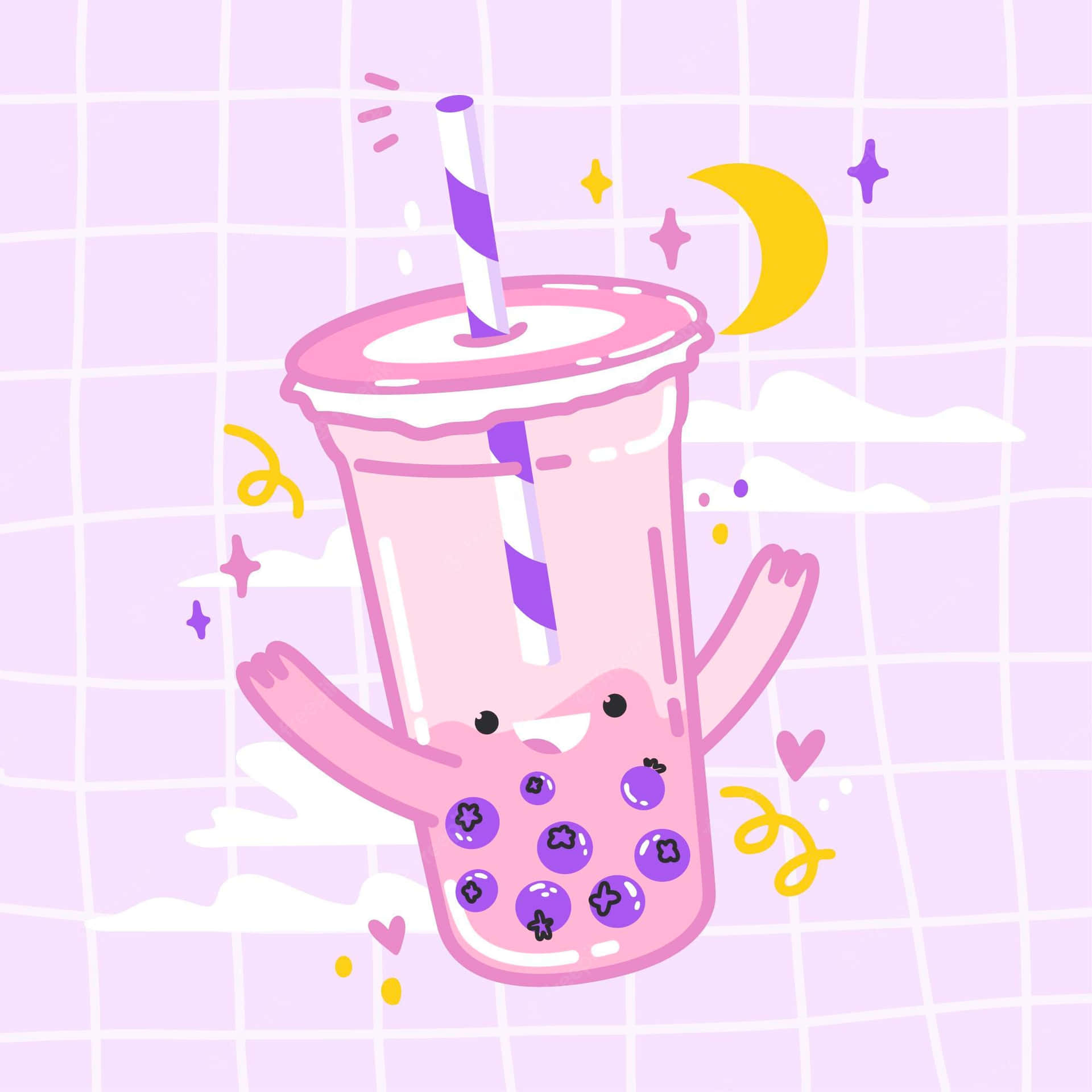 Nyd en unik og lækker bubble tea, inspireret af anime. Wallpaper