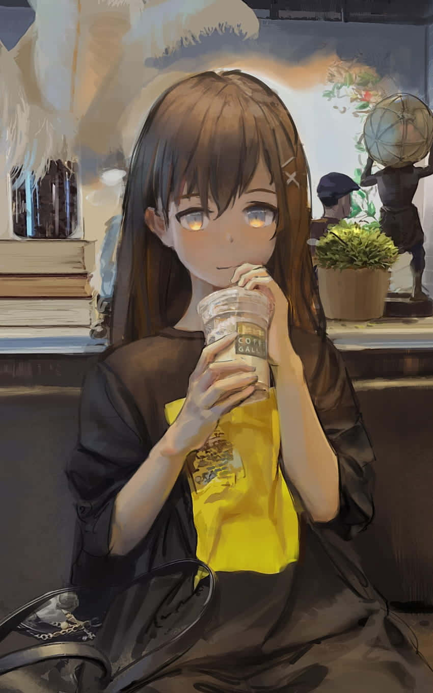 Anime City Girl with Bubble Tea 4K Wallpaper: Cute and Refreshing Style for  Your Screen — papr
