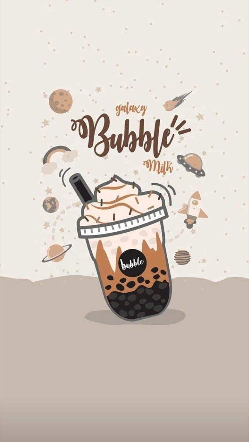 Bubble Milk Illustration Wallpaper