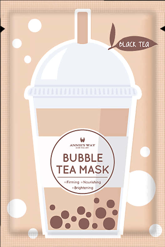 Bubble Tea Mask Packaging PNG