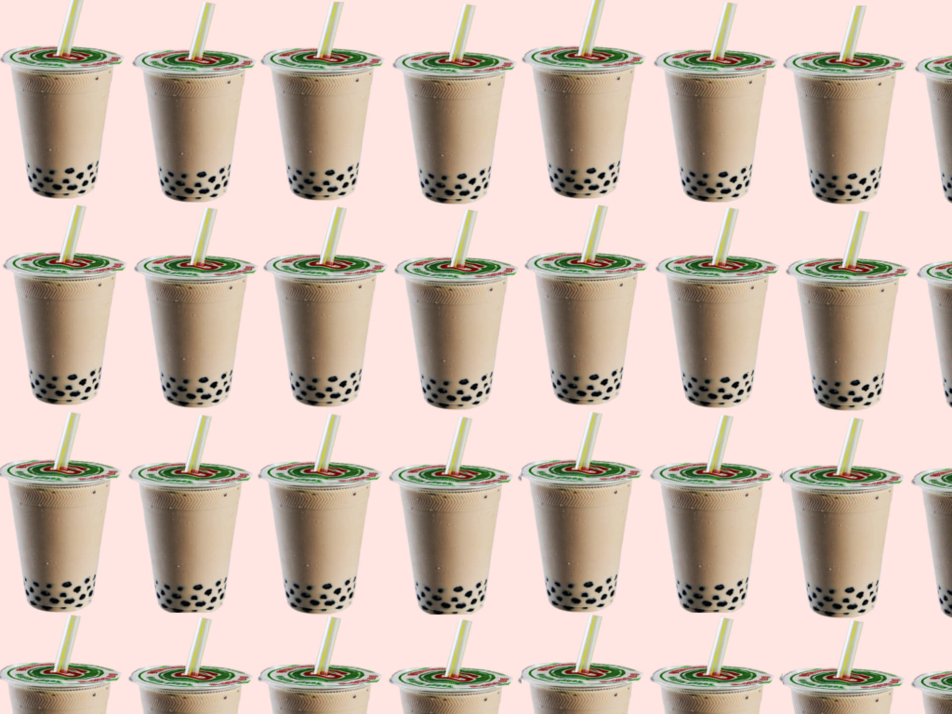 Bubble Tea Simple Pattern Wallpaper