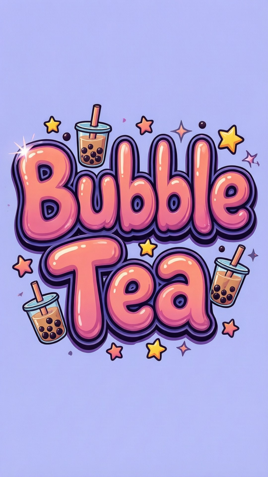 Bubble Tea Typografie Achtergronden
