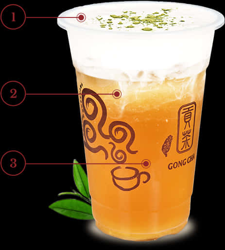 Bubble Teawith Toppingsand Branding PNG