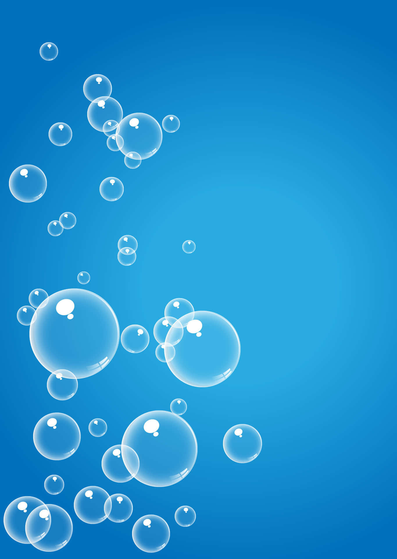 Tag et billede af blå bobler i hjemmeskærmbaggrunden.