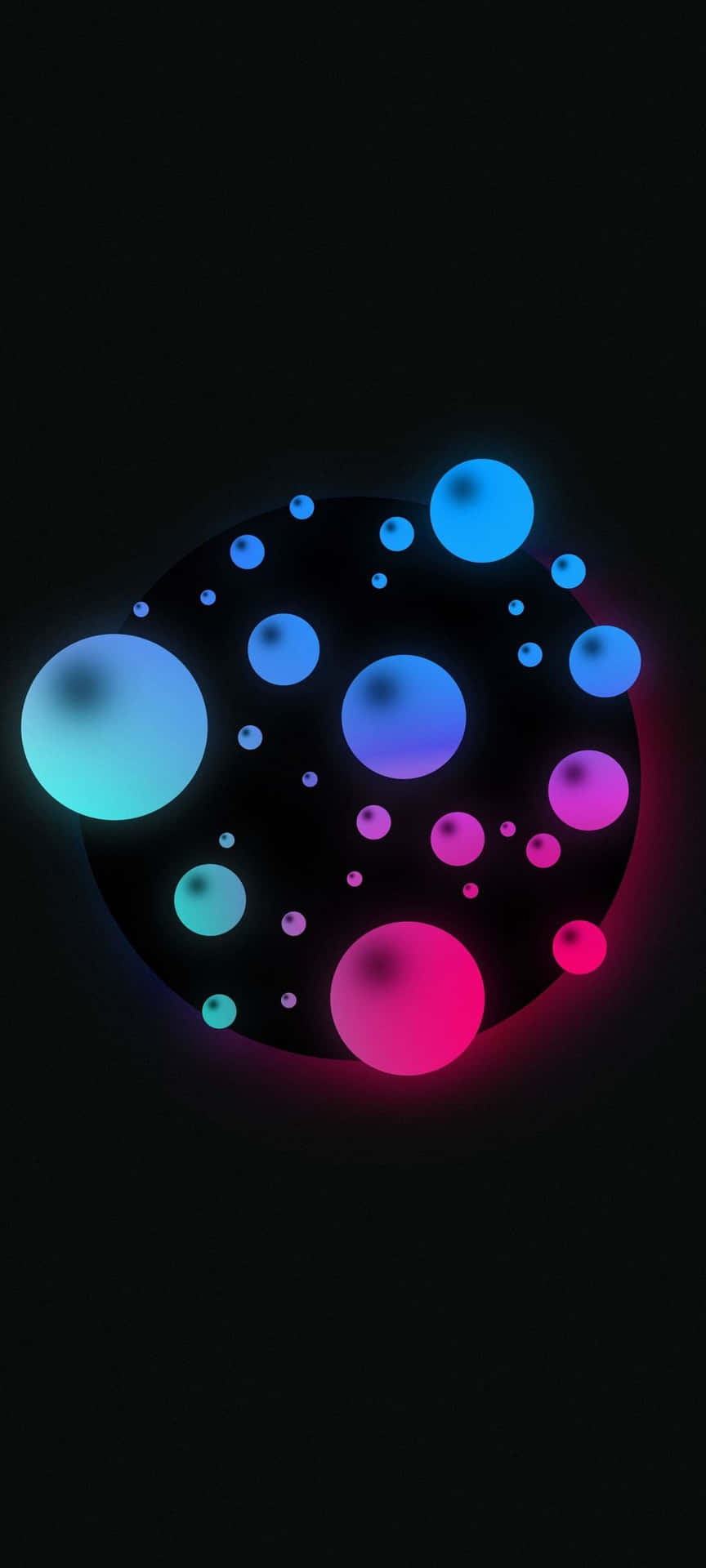 A Circle Of Colorful Bubbles On A Black Background Wallpaper