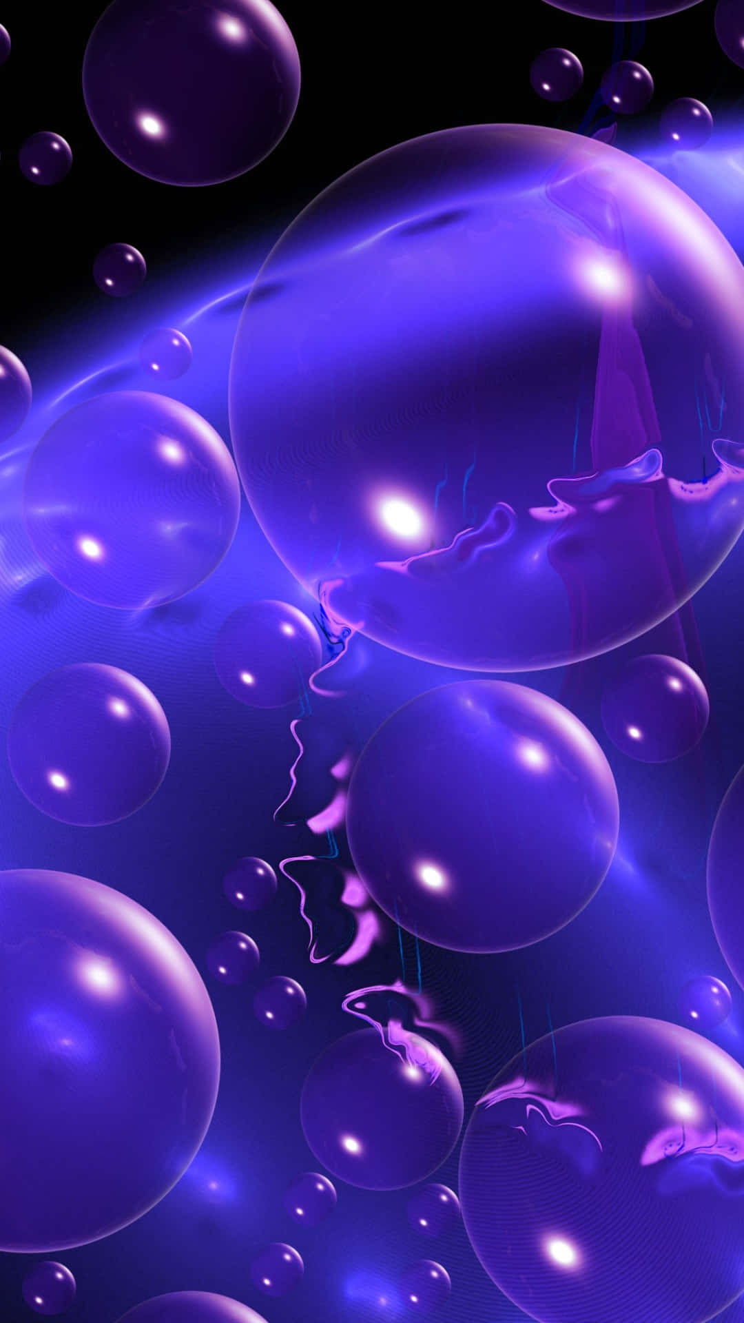 A Purple Background With Bubbles Floating In It Wallpaper