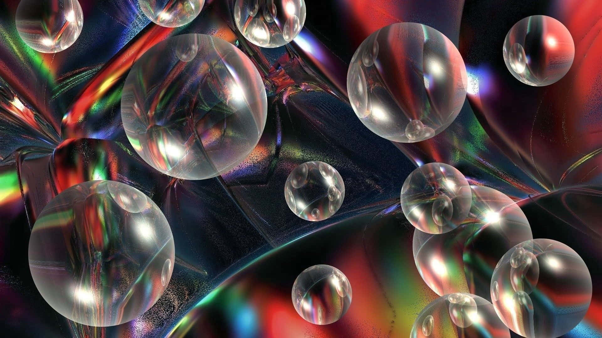 A Colorful Abstract Image Of Bubbles